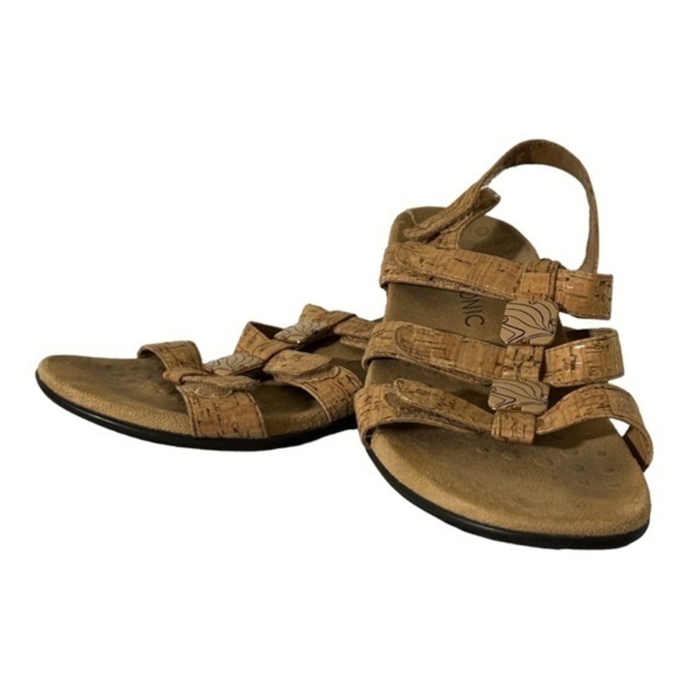 VIONIC Womens Rest Amber Gold Cork Sandals Size 9 Small Flaw